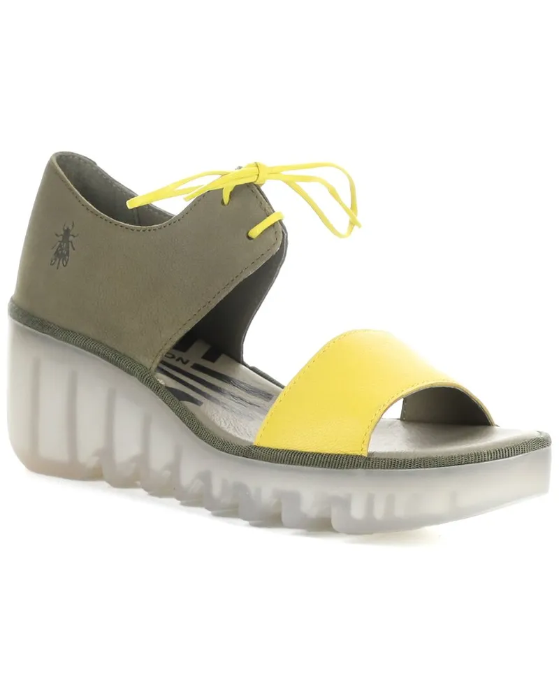 Fly London Bilu Leather & Suede Wedge Sandal Nocolor