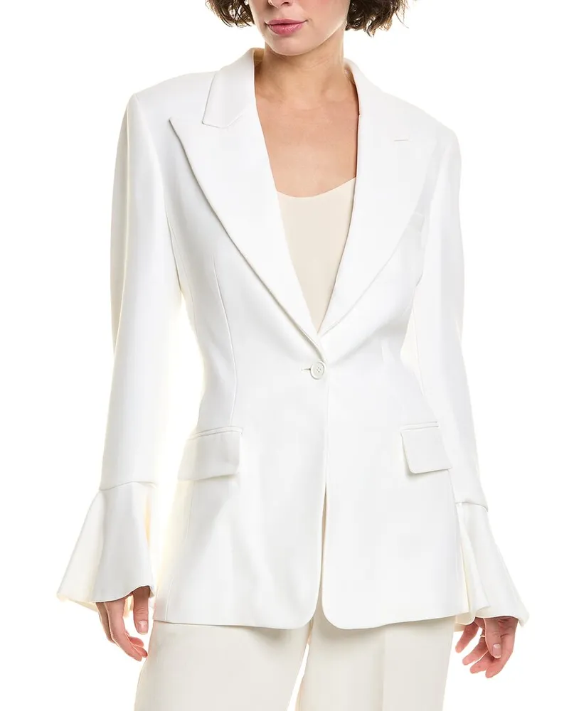 Michael Kors Flare Sleeve Silk-Blend Blazer White