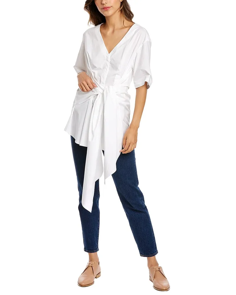 Rebecca Taylor Tie Waist Blouse White