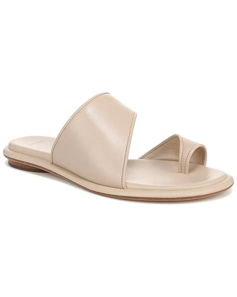 Vince Lukas Leather Slide Beige