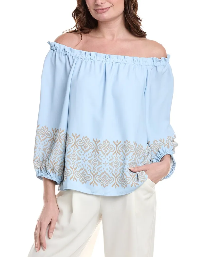 Vince Camuto Off-The-Shoulder Blouse Blue