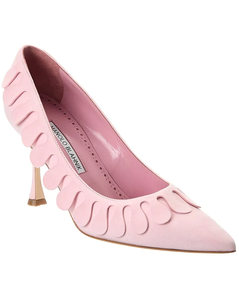 Manolo Blahnik Tamak 90 Suede Pump Pink
