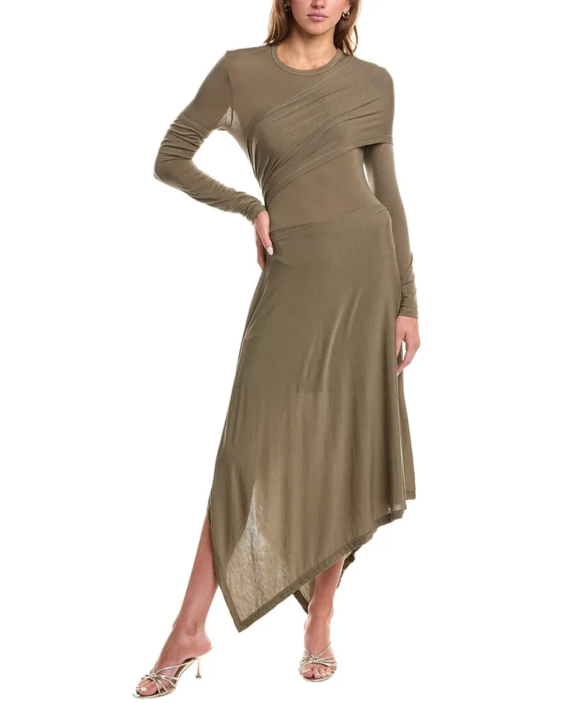 Helmut Lang Protection Midi Dress Green