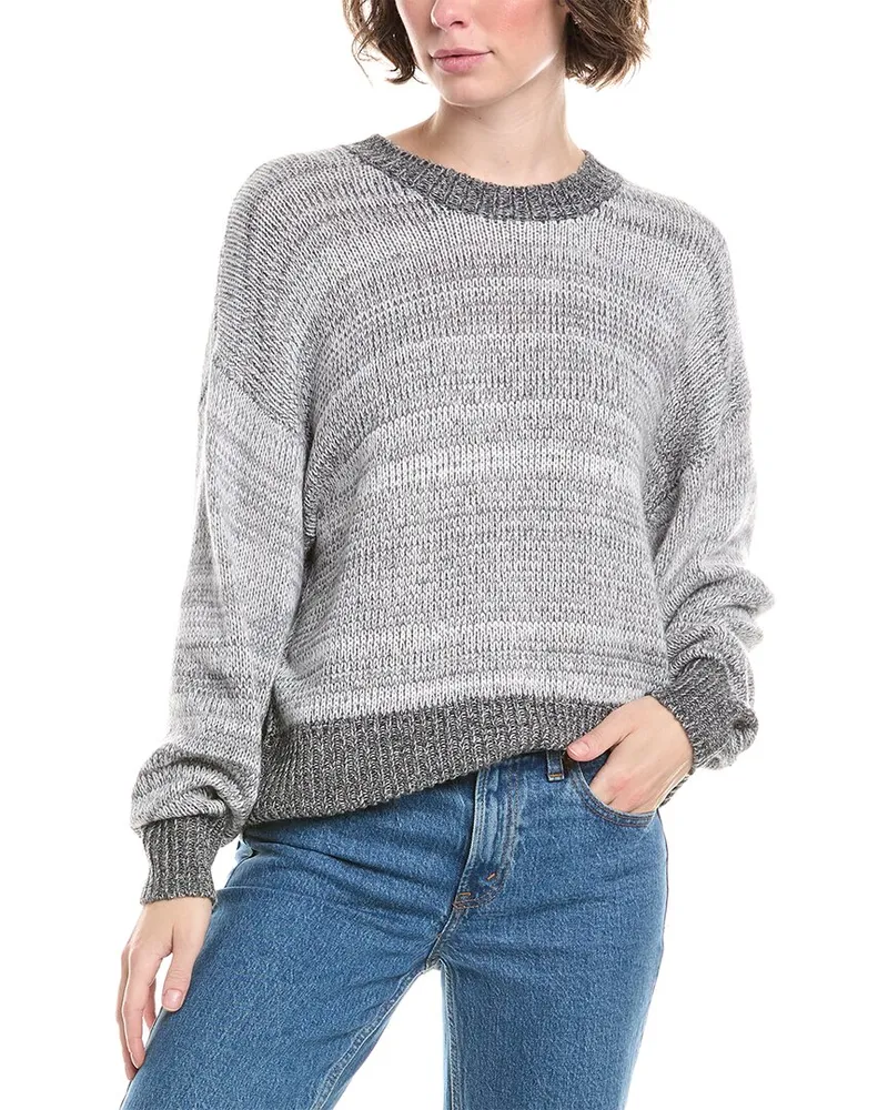 Splendid Lyla Colorblock Wool-Blend Sweater Grey