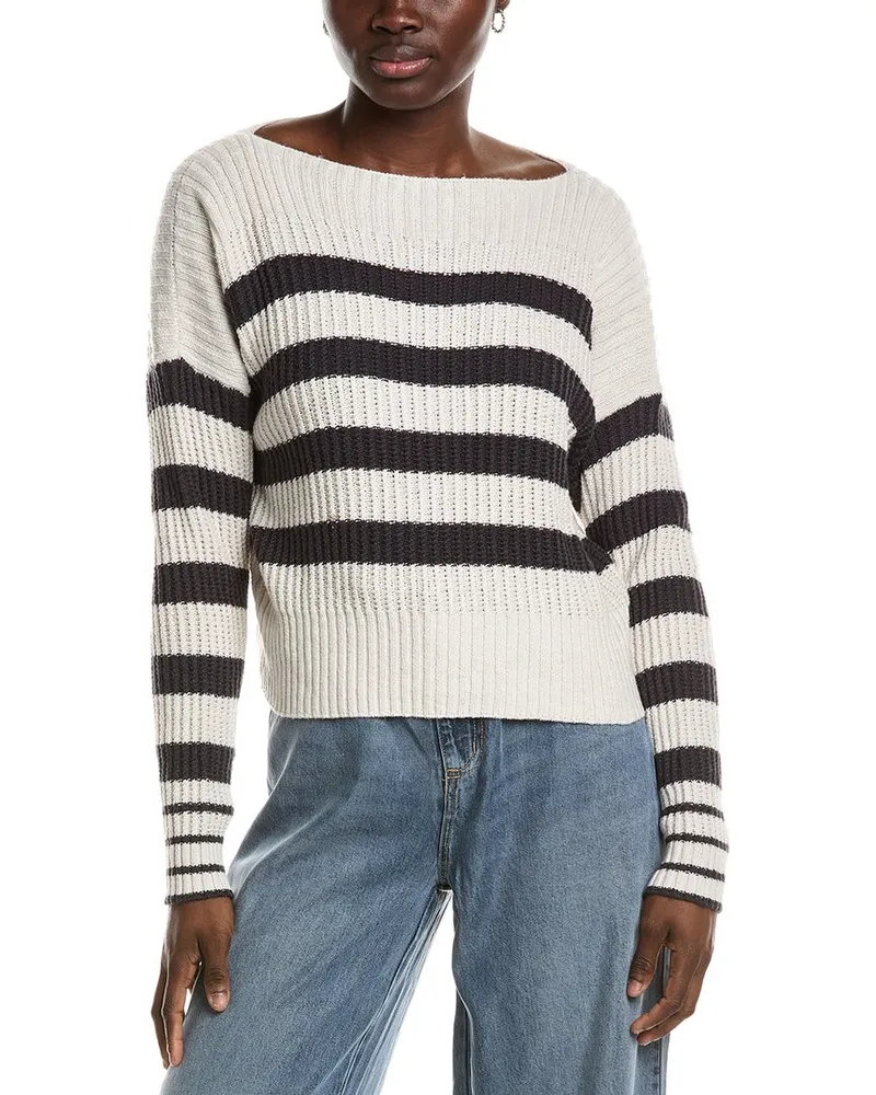 Splendid Olivia Stripe Sweater Grey