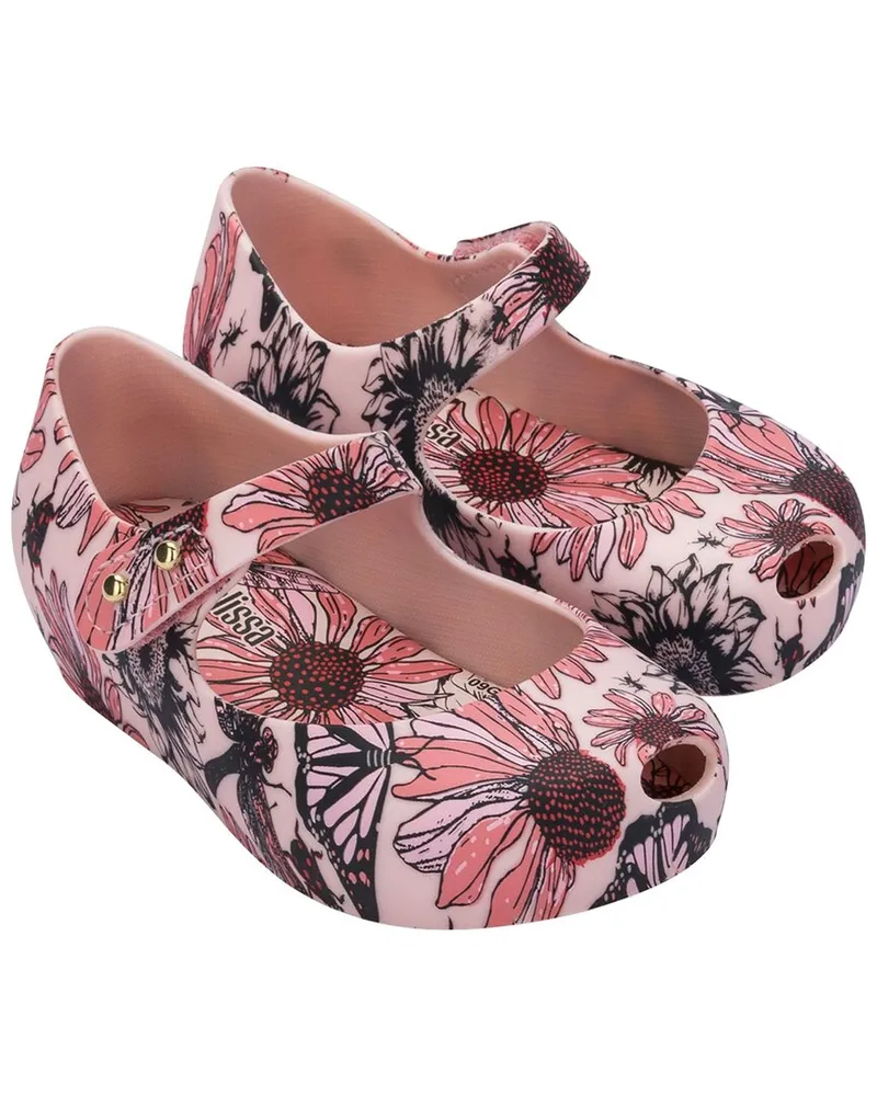 Melissa Ultragirl Print Baby Ballerina Flat Pink