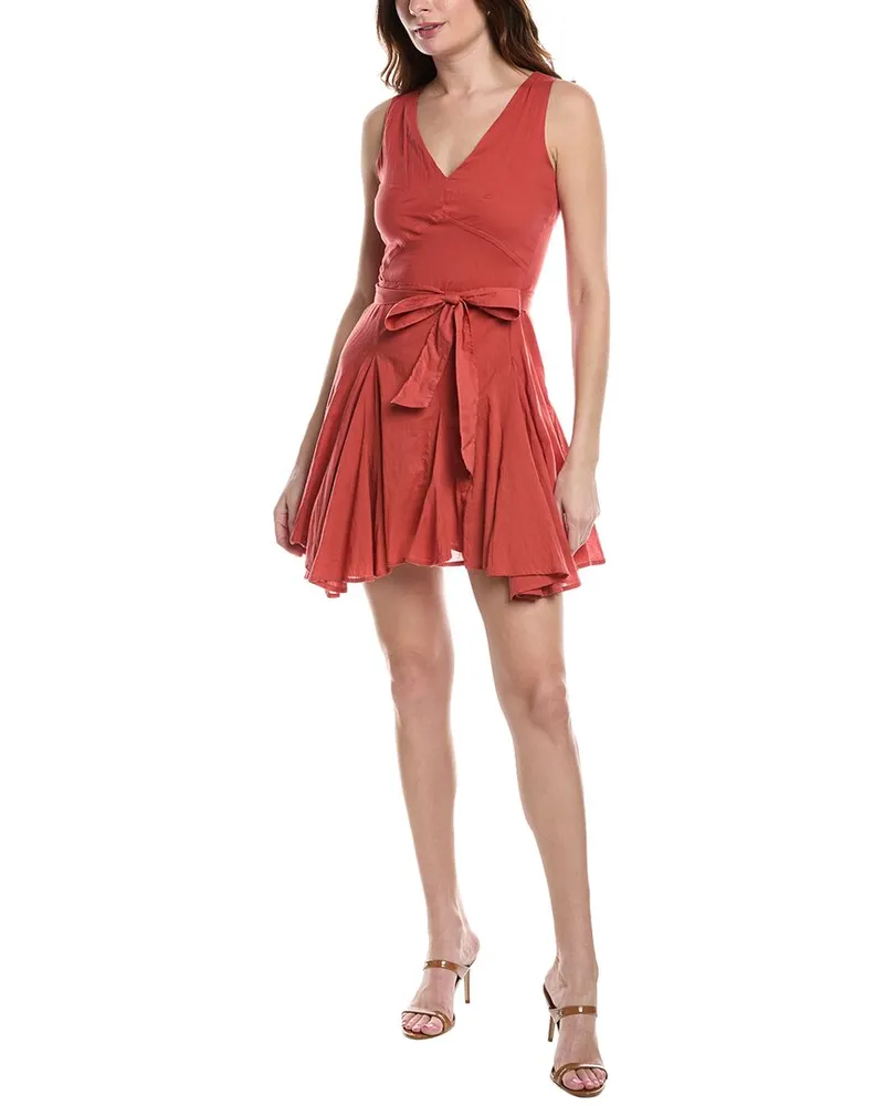 Rebecca Taylor Voile Godet Mini Dress Red