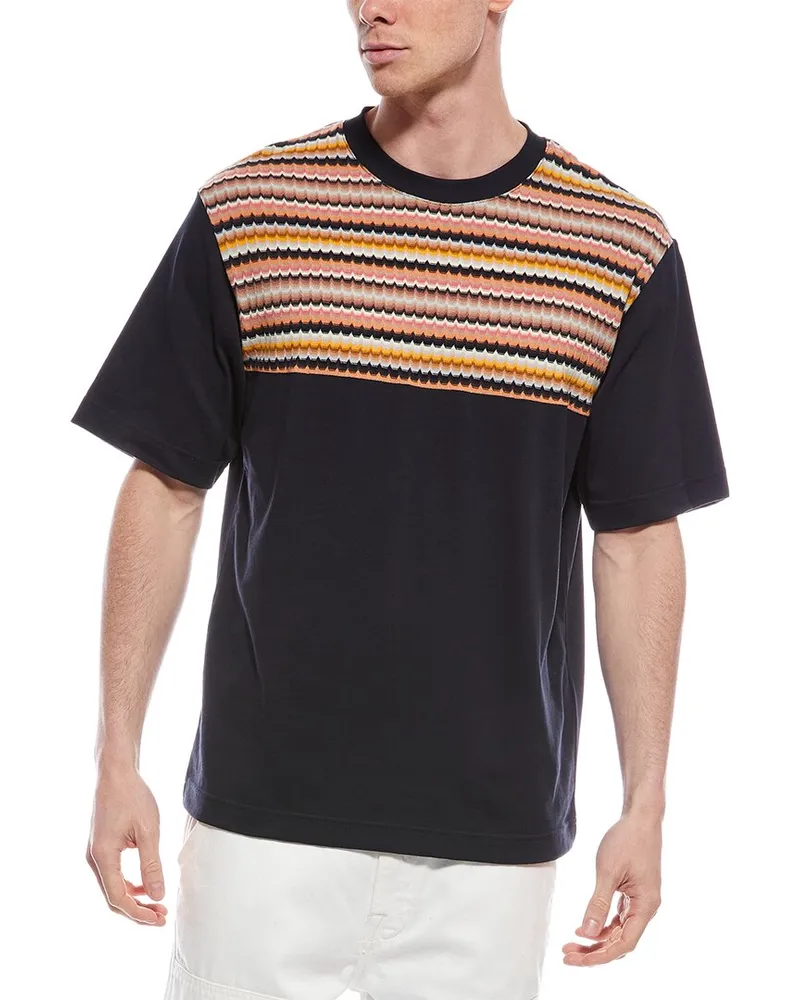 Missoni Fit Over Wool-Blend T-Shirt Black