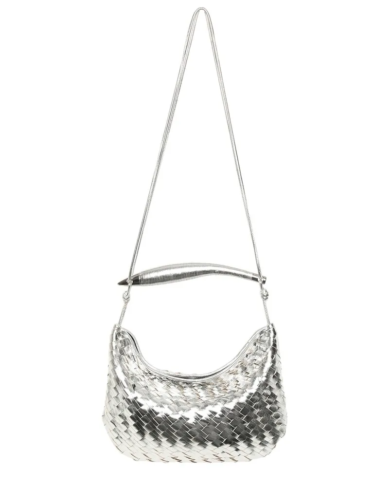 Walter Baker Hazel Woven Leather Hobo Silver