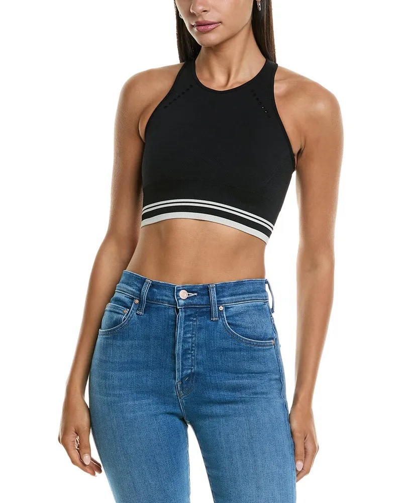 Reiss Harper Crop Top Black