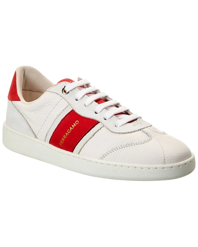 Ferragamo Achille Leather Sneaker White