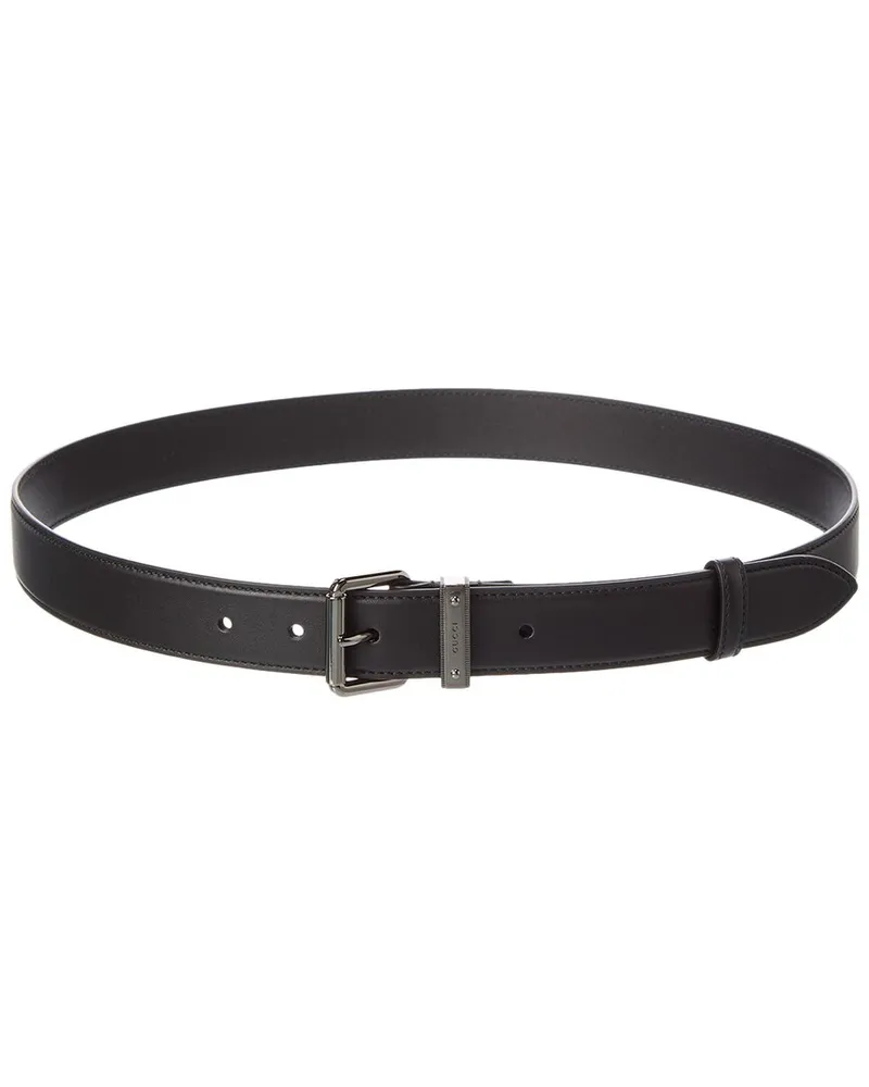 Gucci GG Emblem Leather Belt Black