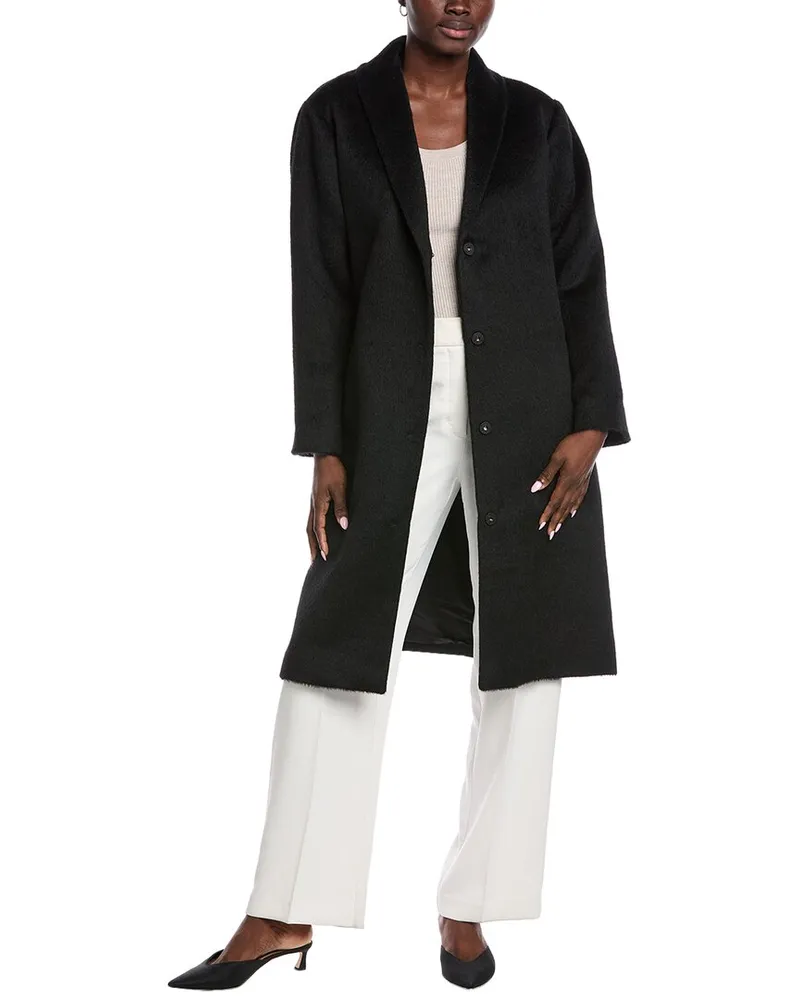 Eileen Fisher Alpaca & Wool-Blend Coat Black