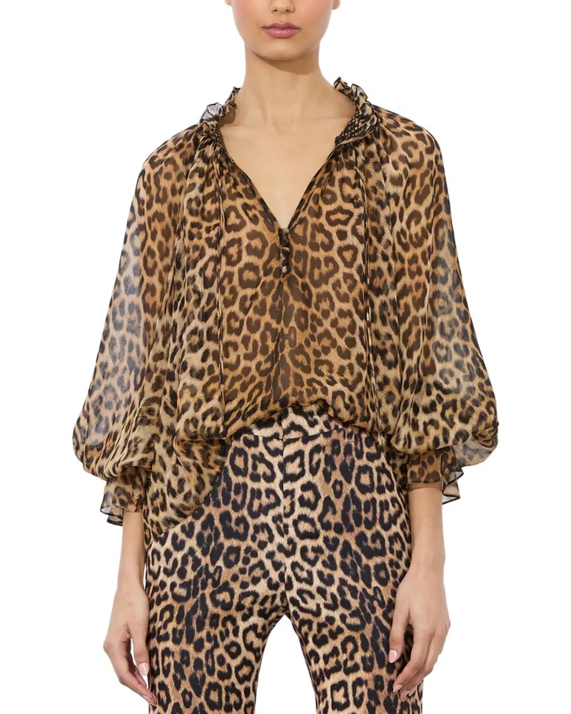 Alice + Olivia Norah Silk Blouse Nocolor