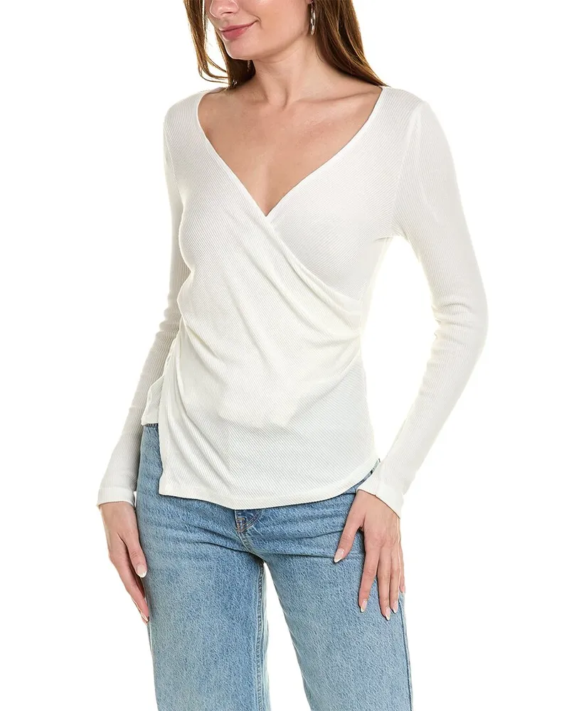 Monrow Wrap Top White
