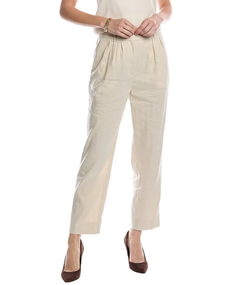 AllSaints Whitney Linen-Blend Trouser Brown