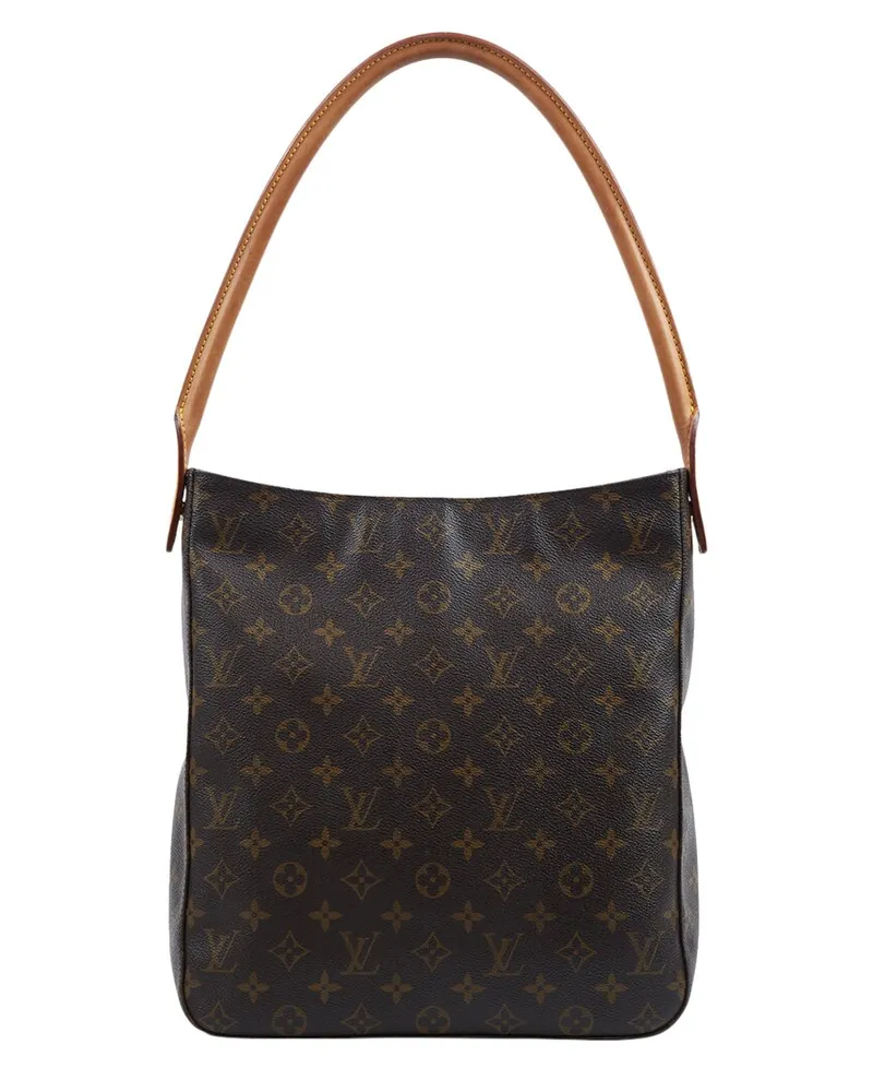 Louis Vuitton Brown Monogram Coated Canvas Looping GM (Authentic Pre-Loved Nocolor