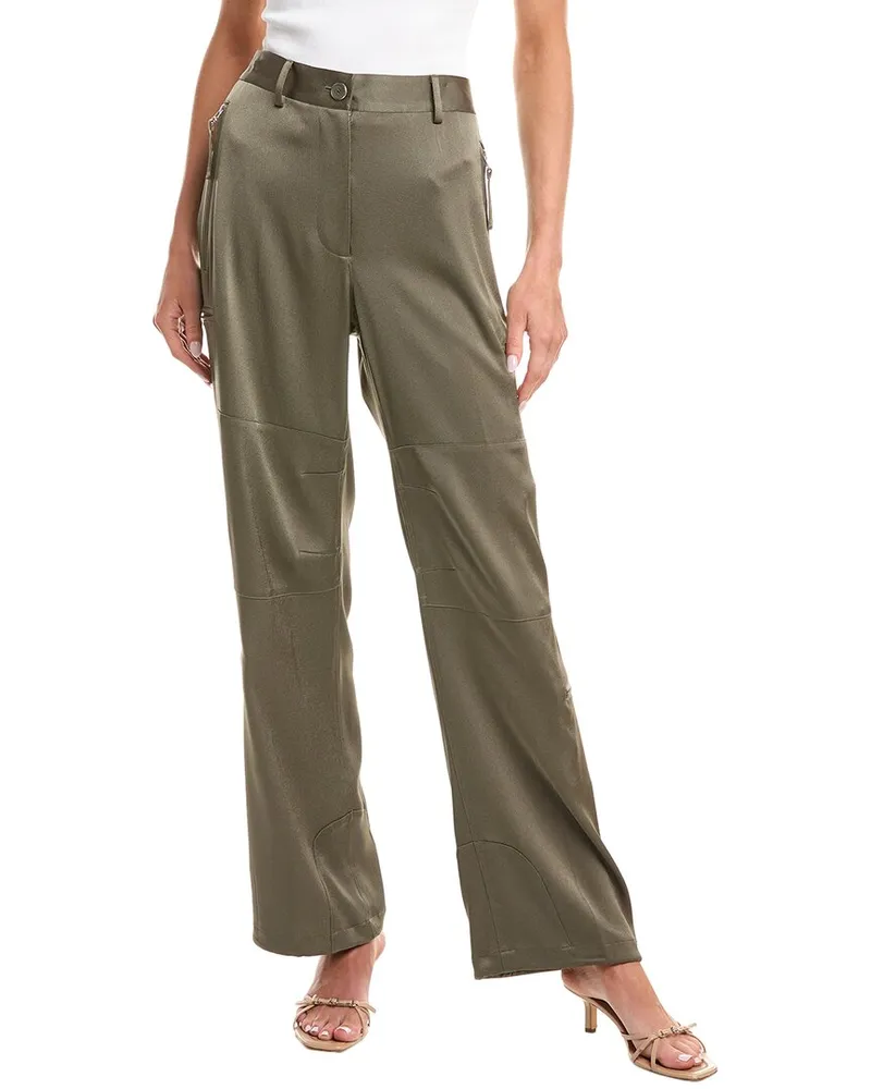 Helmut Lang Fluid Satin Flight Pant Green