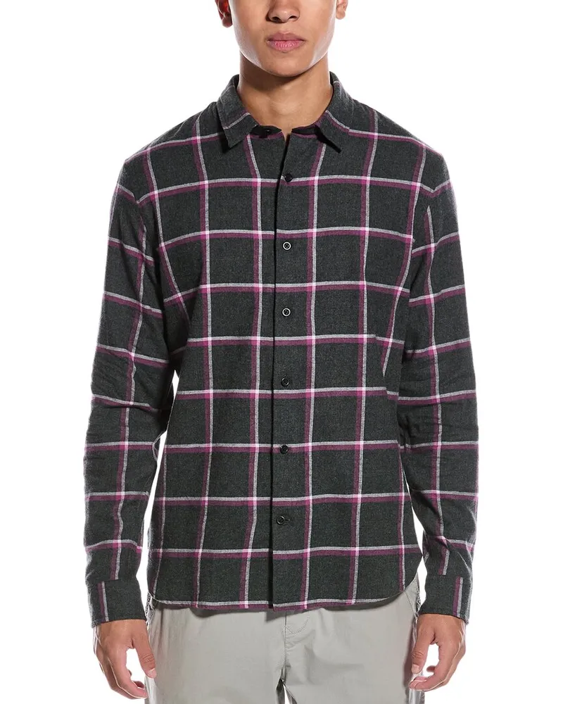 Vince Brushed Flannel Shirt Purple