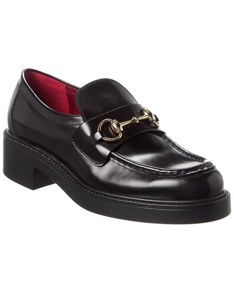 Gucci Horsebit Leather Platform Loafer Black