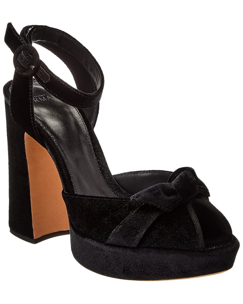 Alexandre Birman Pepitta 120 Velvet Platform Sandal Black