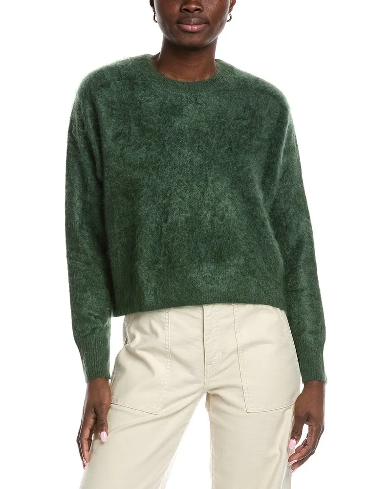 Autumn Cashmere Fluffy Boxy Cashmere Sweater Green