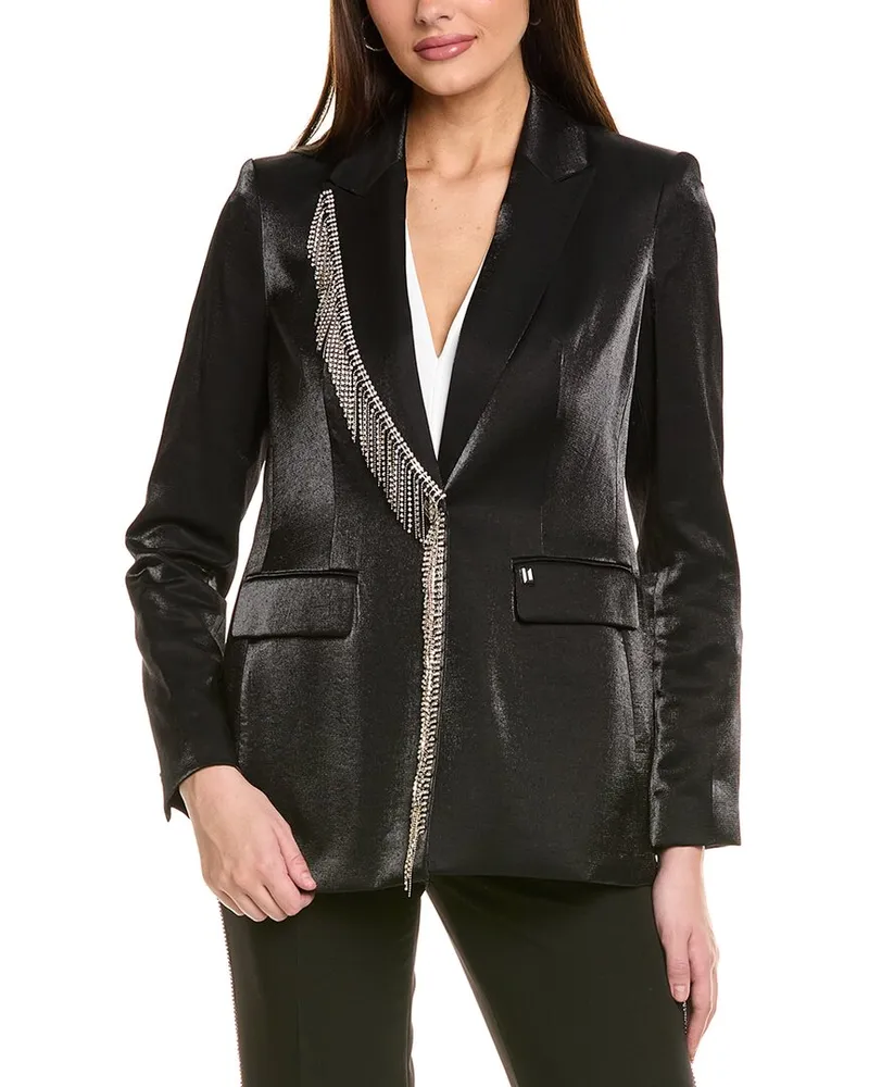 Karl Lagerfeld Rhinestone Trim Blazer Black
