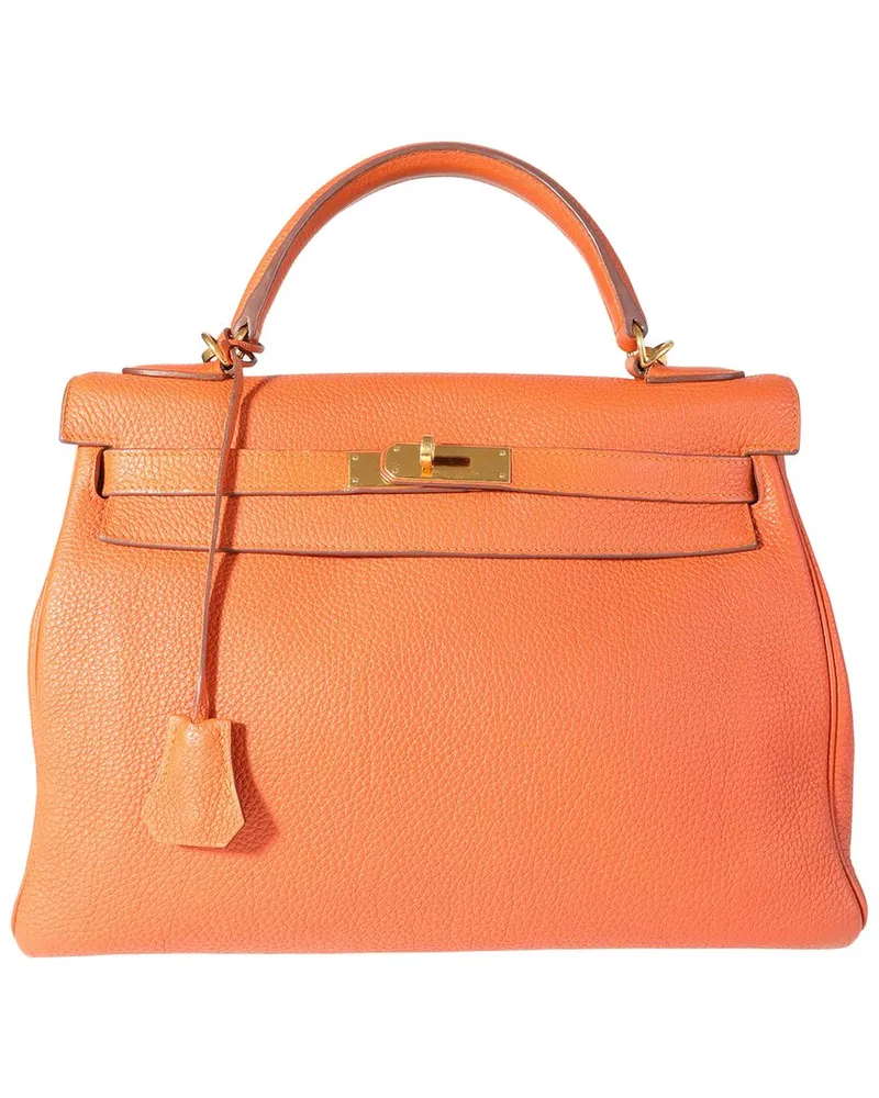 Hermès Orange Togo Retourne Kelly 32 GHW (Authentic Pre-Loved Nocolor
