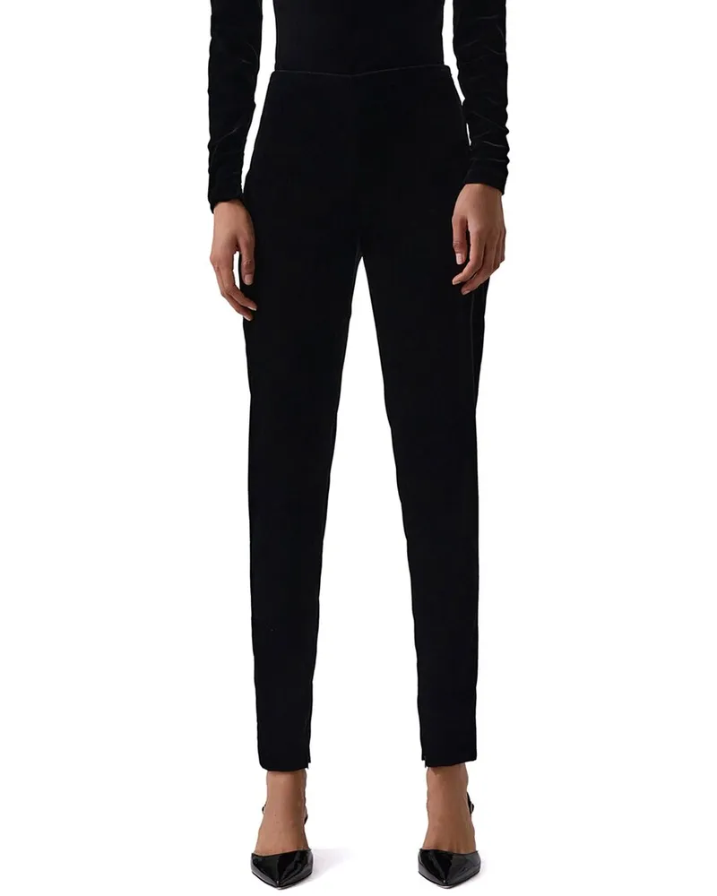 Carolina Herrera New York Stretch Velvet Skinny Pant Black