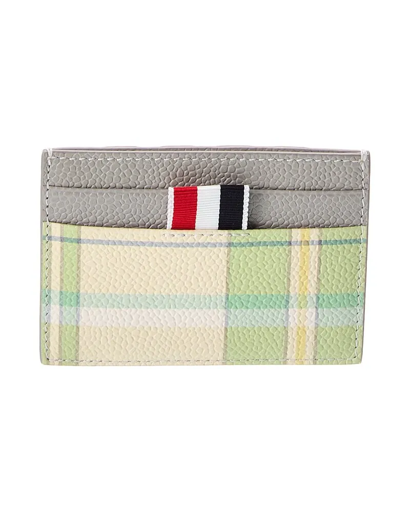 Thom Browne Single Leather Card Holder Green