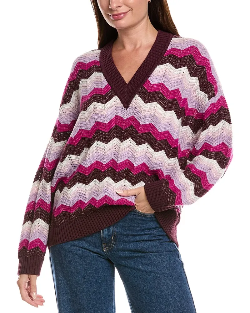 Missoni Oversized Wool-Blend Sweater Purple