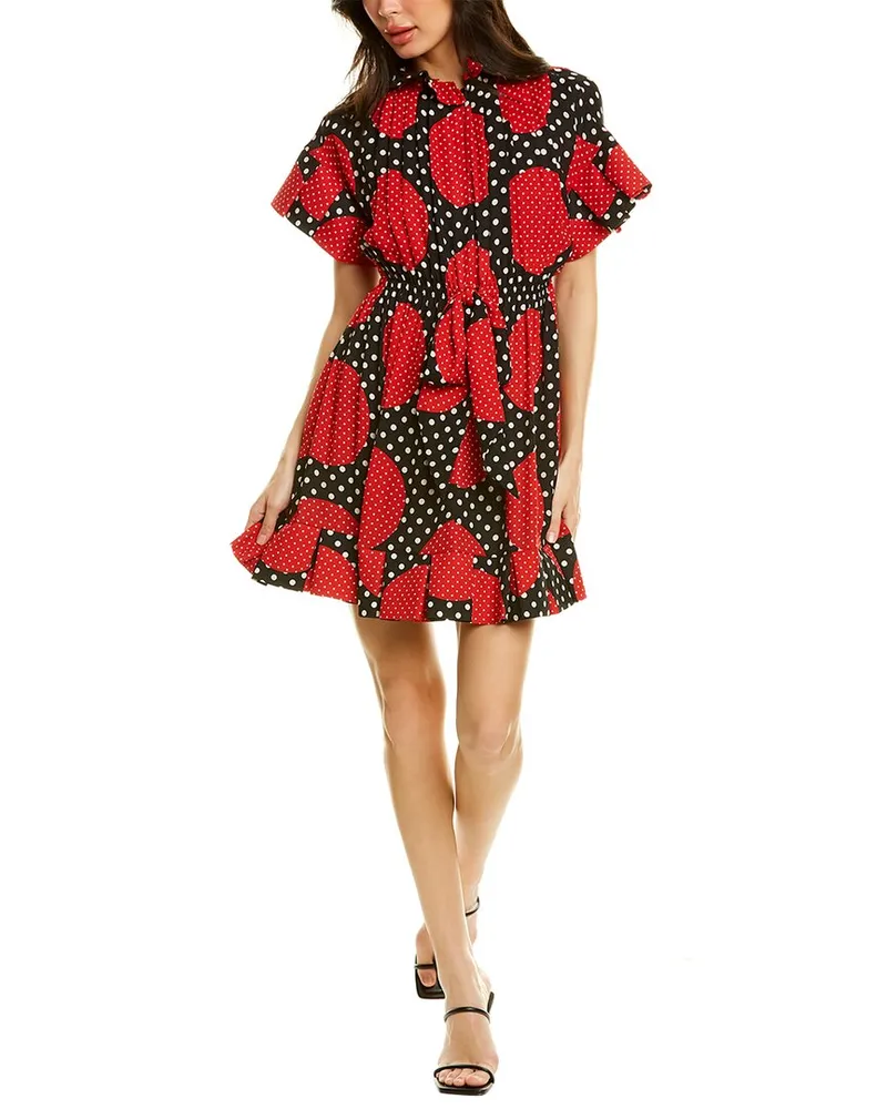Valentino Garavani Pleated Midi Dress Red