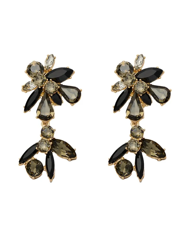 Carolina Herrera New York Crystal Cluster Drop Clip-On Earrings Nocolor