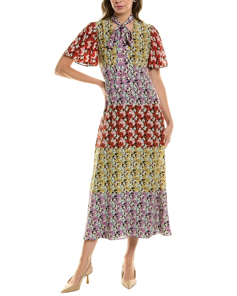 Valentino Garavani Silk Midi Dress Black