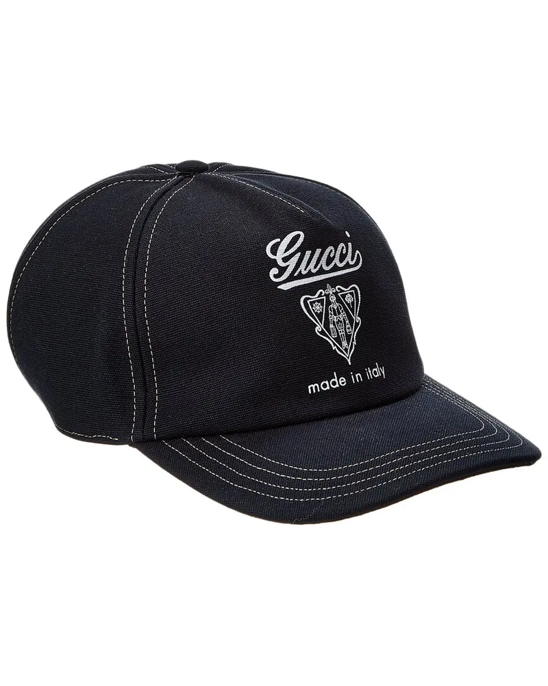 Gucci Printed Canvas Baseball Cap Blue