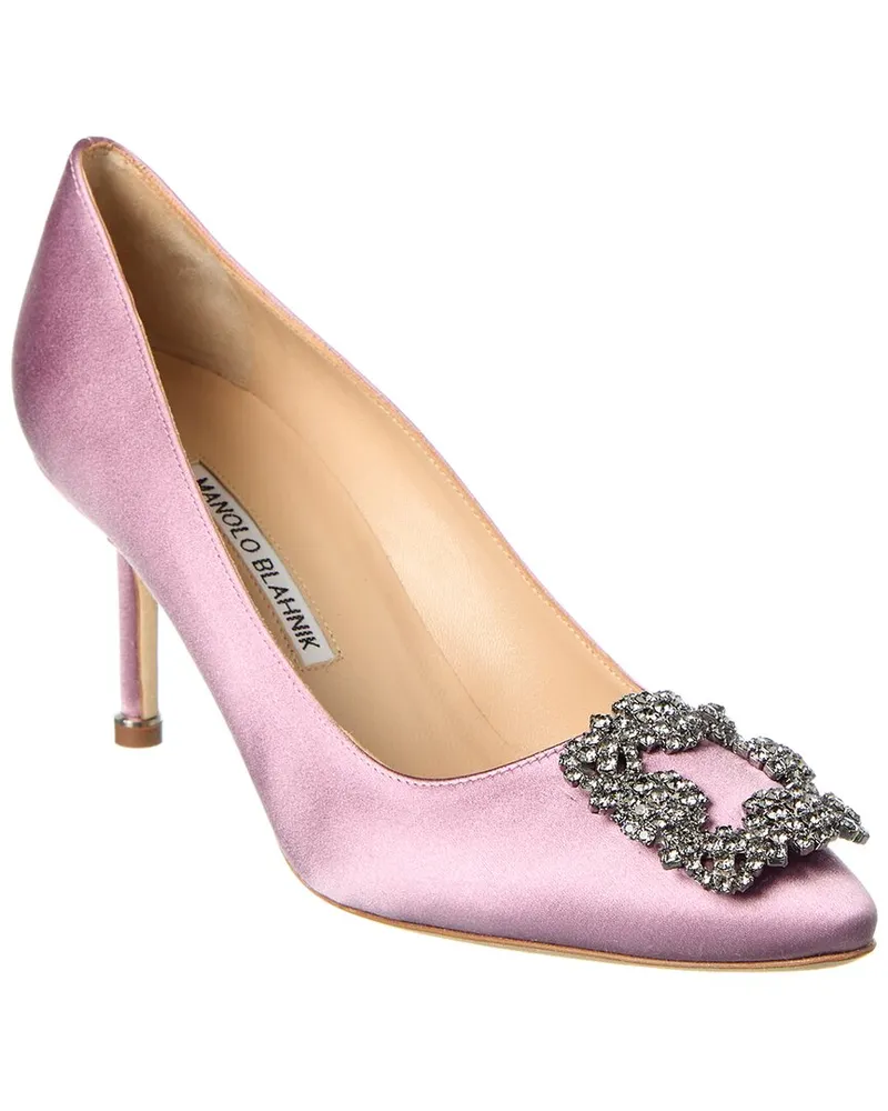 Manolo Blahnik Hangisi 70 Satin Pump Purple