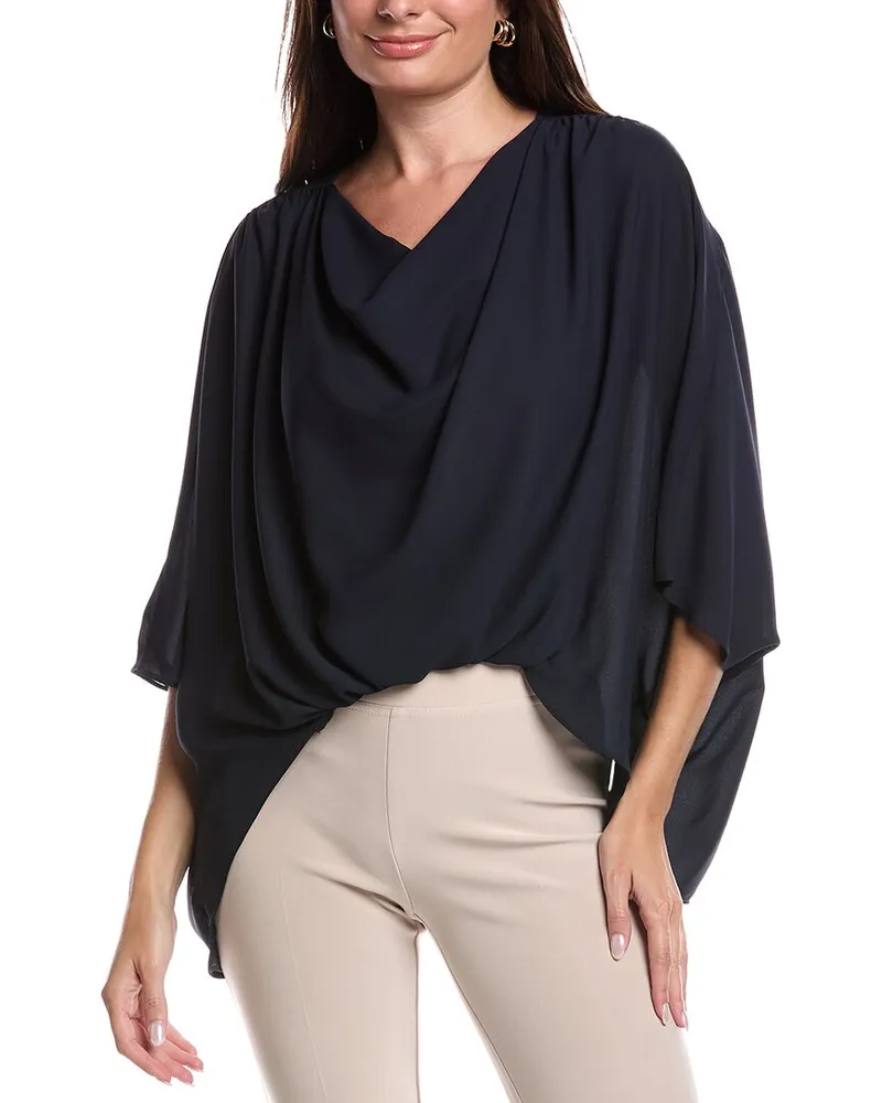 Joseph Ribkoff High-Low Cowl Neck Top Blue