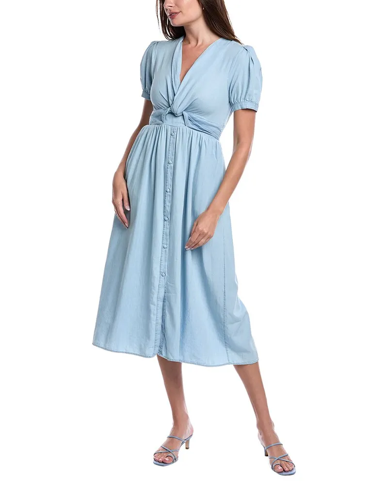 Sam Edelman Christy Twist Front Midi Dress Blue
