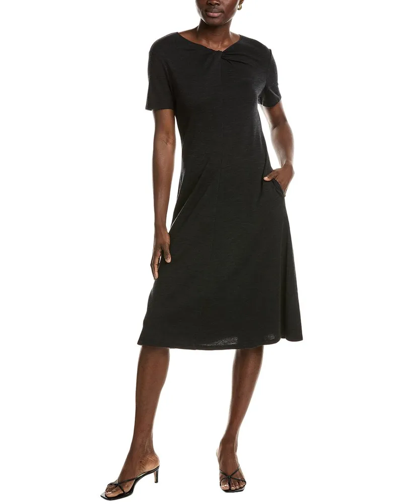 Theory Interlock Wool-Blend Dress Black