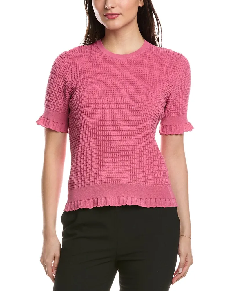 Theory Lace Trim Sweater Pink