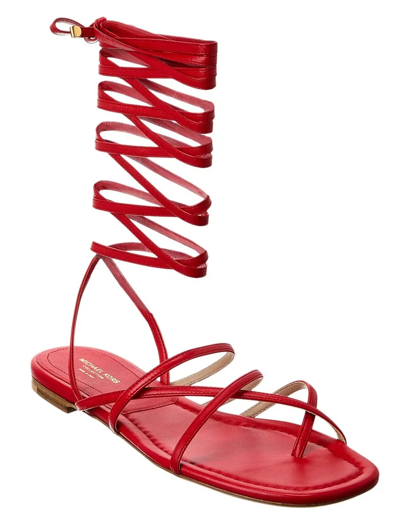 Michael Kors Jade Runway Leather Sandal Red