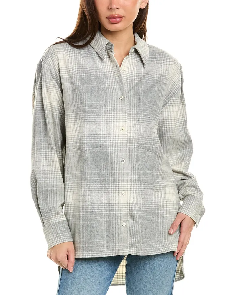 IRO Joye Wool-Blend Shirt Grey