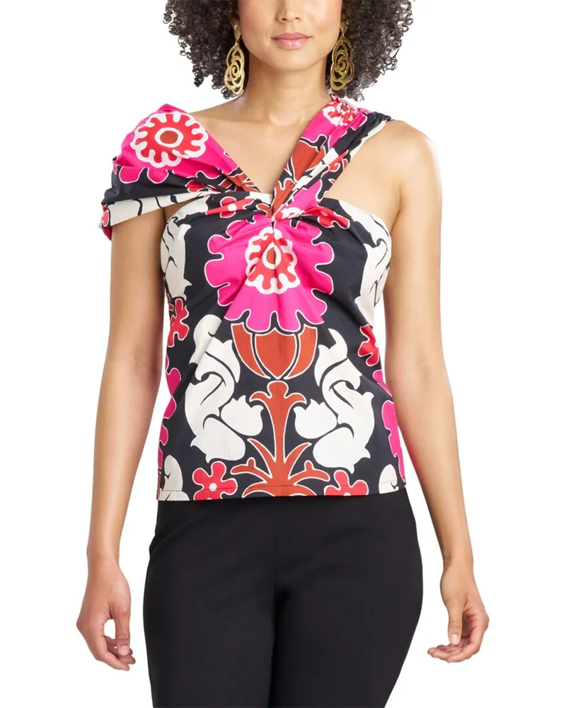 NATORI Talitha Poplin Asymmetrical Halter Top Nocolor