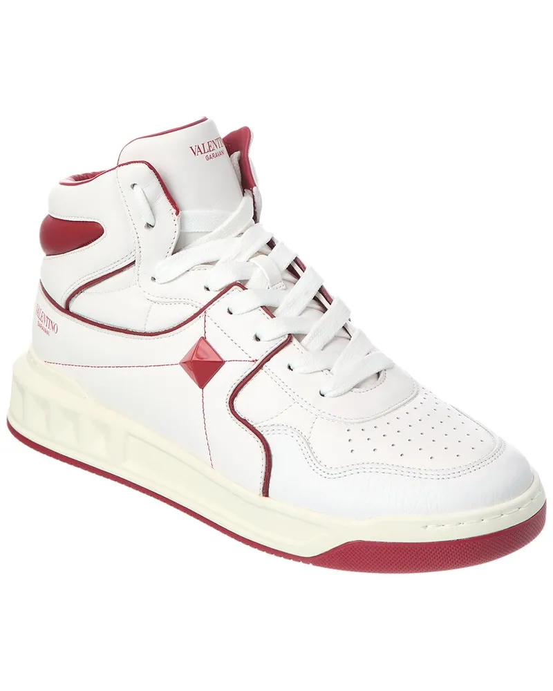 Valentino Garavani Leather High-Top Sneaker Red