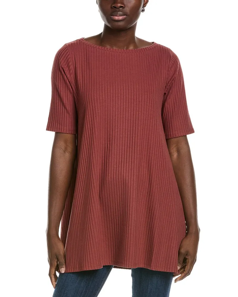Eileen Fisher Bateau Neck Tunic Red