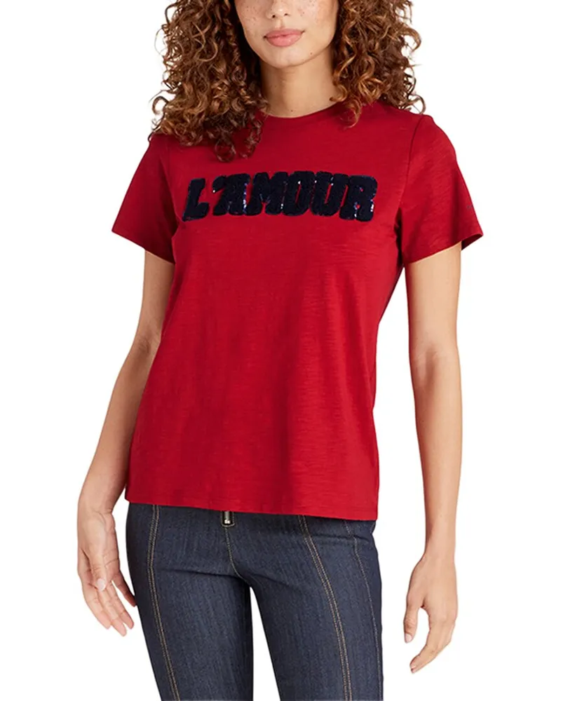 Cinq à Sept Toweled Lamour Shrunken T-Shirt Pink