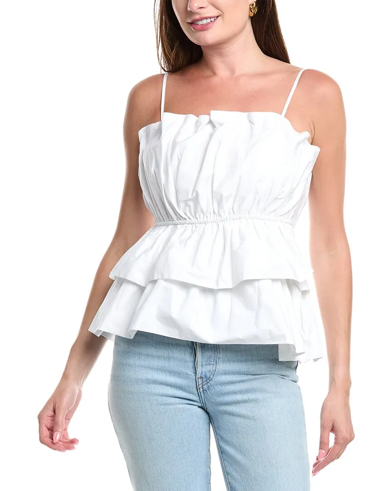 Milly Naomi Poplin Top White