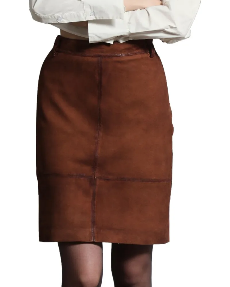 Walter Baker Piper Leather Skirt Tan