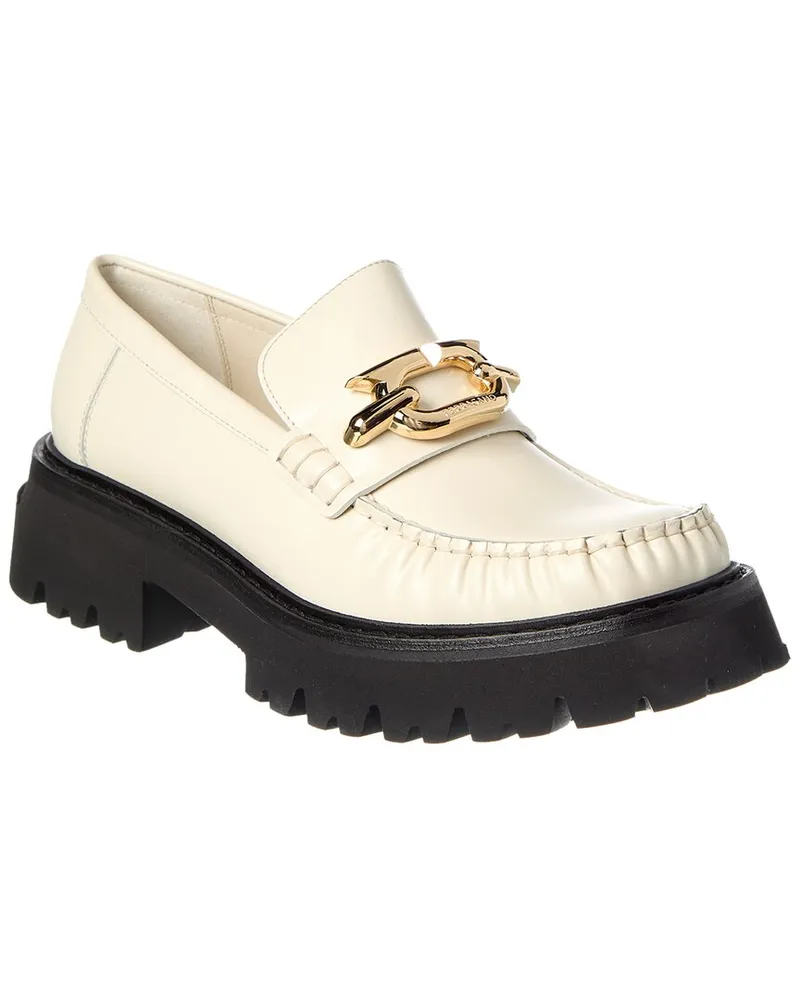 Ferragamo Ingrid Leather Loafer White