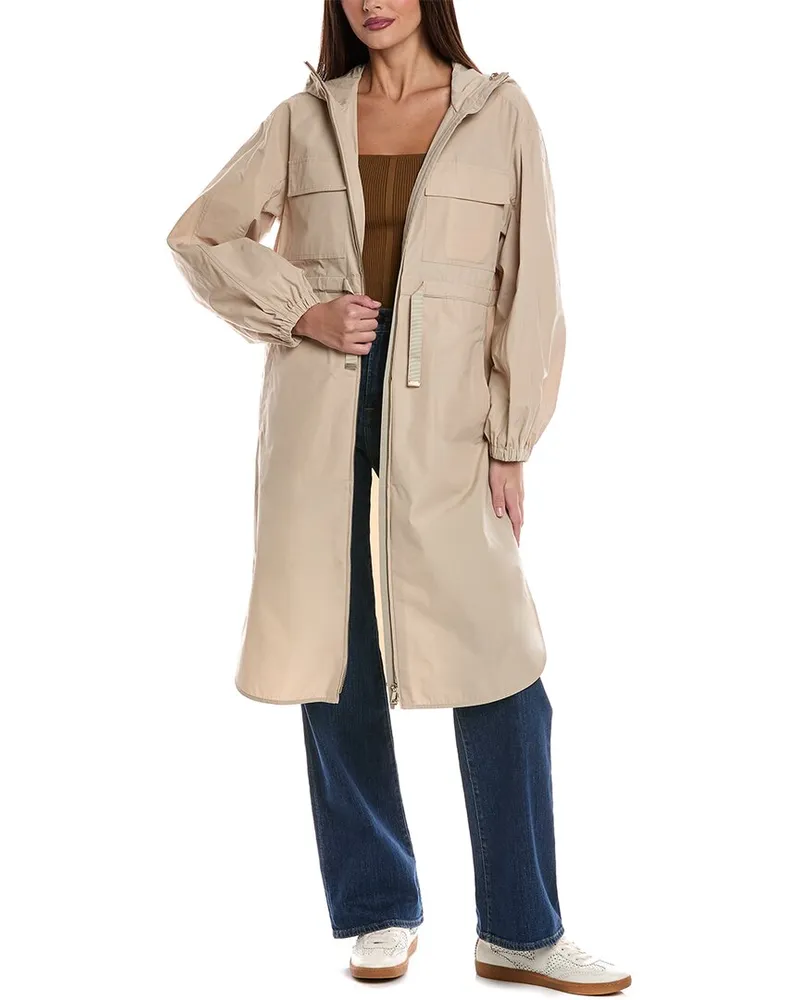 Moncler Peronne Long Parka Tan